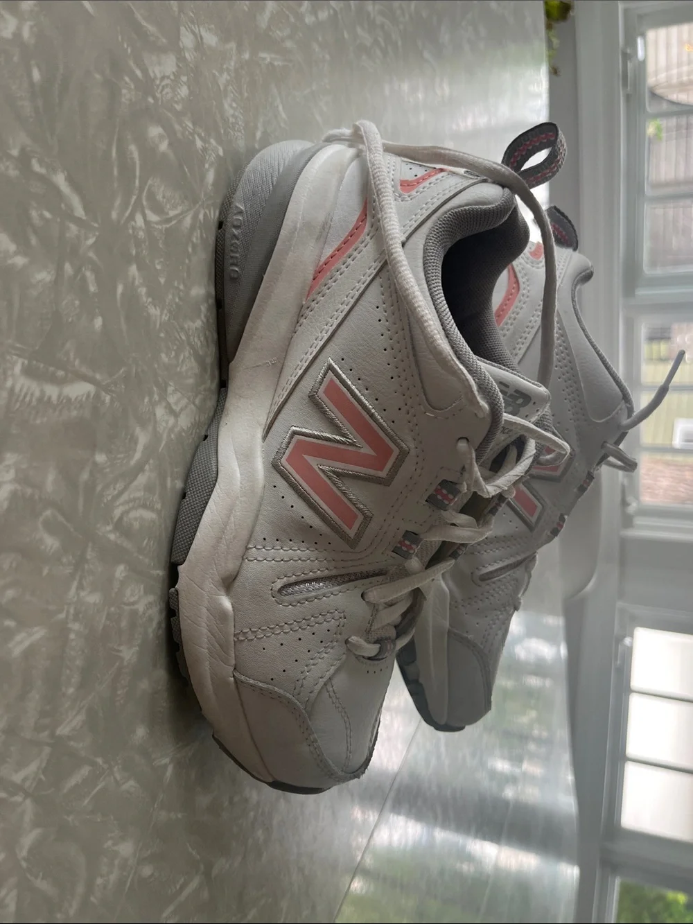 New Balance White and Pink Women's Athletic Sneakers
